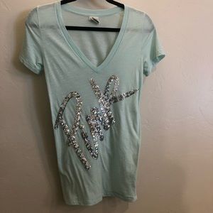 PINK Victoria’s Secret light blue v-neck